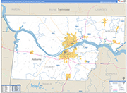 Florence-Muscle Shoals Metro Area Wall Map Basic Style